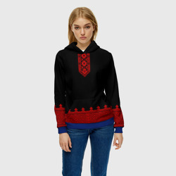 Женская толстовка 3D Черная славянская рубаха вышиванка - фото 2