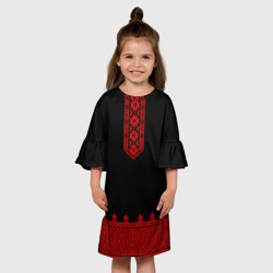 Детское платье 3D Черная славянская рубаха вышиванка - фото 2