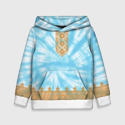 Детская толстовка 3D Славянская тай-дай рубаха вышиванка