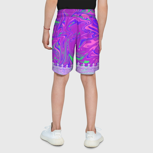 Детские спортивные шорты 3D Славянская голографическая рубаха вышиванка, цвет 3D печать - фото 5