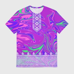 Мужская футболка 3D Славянская голографическая рубаха вышиванка