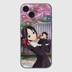 Чехол для iPhone 15 силиконовый с защитой камеры Кагуя - Синомия Love is war Госпожа