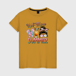 Hot mom Summer – Женская футболка хлопок с принтом купить со скидкой в -20%