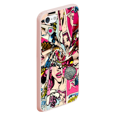 Чехол для iPhone 5/5S матовый Twisted pop atr pattern, цвет светло-розовый - фото 3