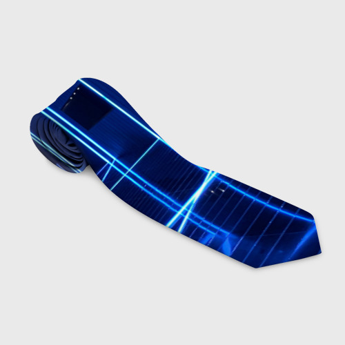 Галстук 3D Неоновый абстрактный синий коридор
