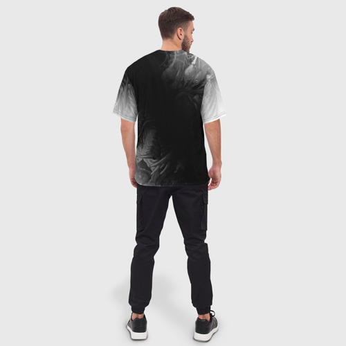 Мужская футболка oversize 3D Warframe Glitch на темном фоне - FS, цвет 3D печать - фото 4