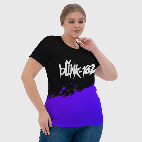 Женская футболка 3D Blink 182 Purple Grunge, цвет 3D печать - фото 6