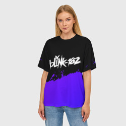 Женская футболка oversize 3D Blink 182 Purple Grunge - фото 2