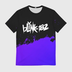 Мужская футболка 3D Blink 182 Purple Grunge