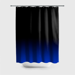 Штора 3D для ванной Черный с синим градиент