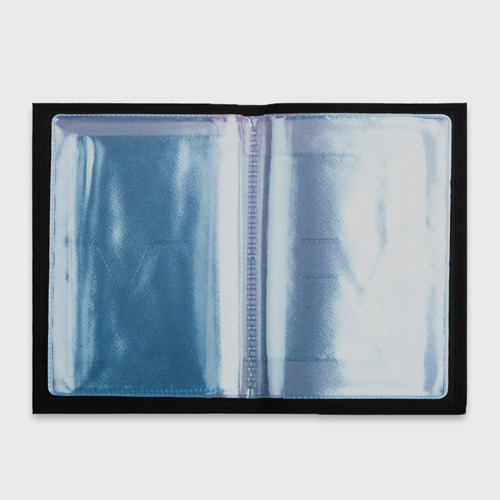 Обложка для автодокументов Черный с синим градиент, цвет черный - фото 3