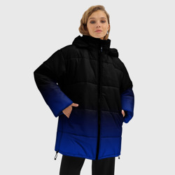 Женская зимняя куртка Oversize Черный с синим градиент - фото 2
