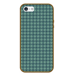 Мелкий бирюзовый клетчатый узор – Чехол для iPhone 5/5S матовый с принтом купить