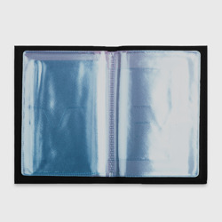 Обложка с принтом Мелкий бирюзовый клетчатый узор для любого человека, вид спереди №2. Цвет основы: черный