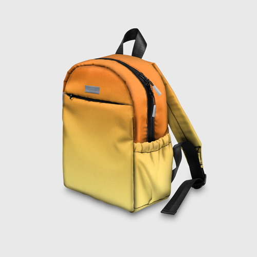 Детский рюкзак 3D с принтом Оранжевый, желтый градиент, вид сбоку #3