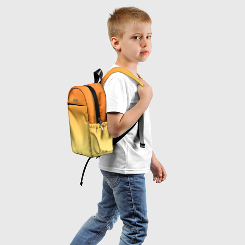 Детский рюкзак 3D с принтом Оранжевый, желтый градиент, вид сзади #1