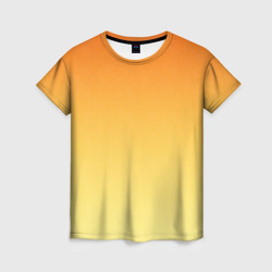 Женская футболка 3D Оранжевый, желтый градиент