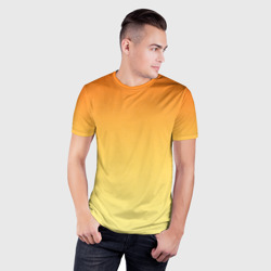 Мужская футболка 3D Slim Оранжевый, желтый градиент - фото 2