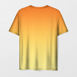 Футболка с принтом Оранжевый, желтый градиент для мужчины, вид сзади №1. Цвет основы: белый