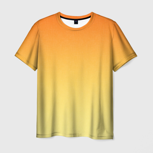 Мужская футболка с принтом Оранжевый, желтый градиент, вид спереди №1
