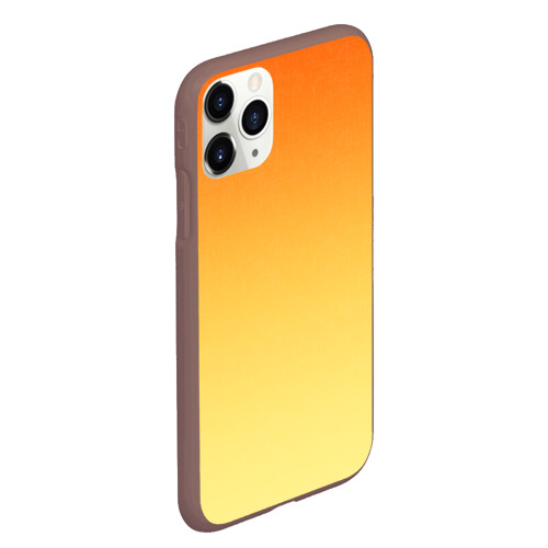 Чехол для iPhone 11 Pro Max матовый Оранжевый, желтый градиент, цвет коричневый - фото 3