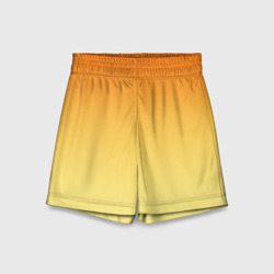Детские спортивные шорты 3D Оранжевый, желтый градиент