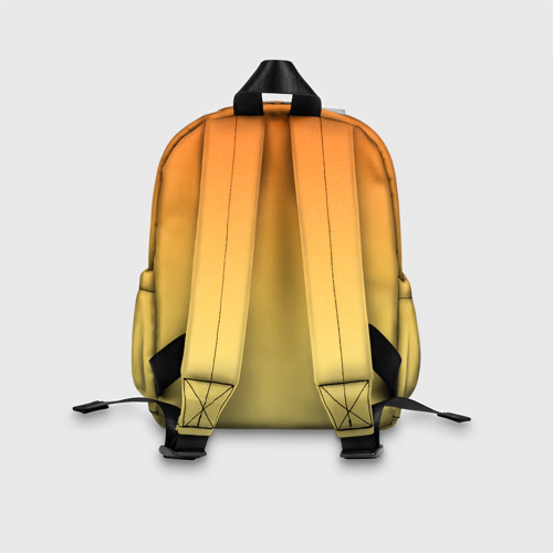 Детский рюкзак 3D с принтом Оранжевый, желтый градиент, вид сзади #2