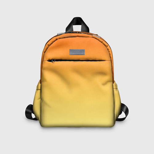 Детский рюкзак 3D с принтом Оранжевый, желтый градиент, вид спереди #2