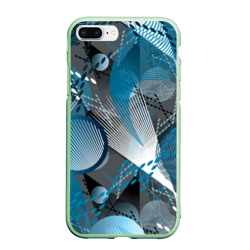 Чехол для iPhone 7Plus/8 Plus матовый Серо-синяя абстракция
