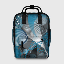 Женский рюкзак 3D Серо-синяя абстракция