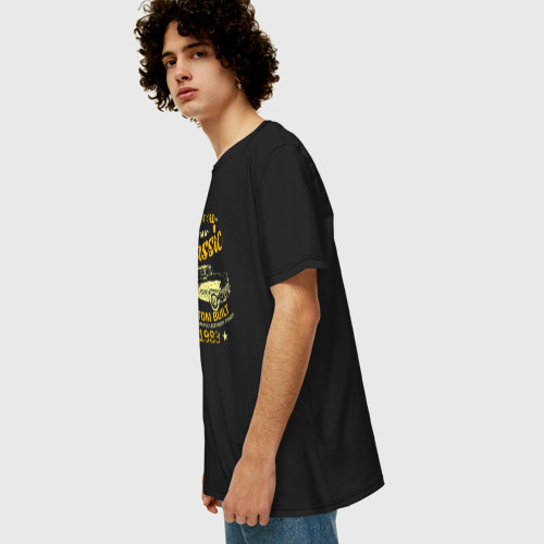 Мужская футболка хлопок Oversize Я не старый, я классический 1983, цвет черный - фото 5