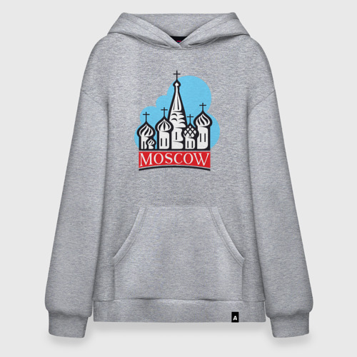 Худи SuperOversize хлопок Моя Москва, цвет меланж