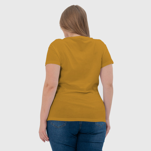 Женская футболка хлопок с принтом Звезда - Серп и Молот, вид сзади #2