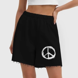 Женские шорты oversize футер хлопок Pacific symbol white - фото 2