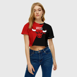 Женская футболка Crop-top 3D Chicago Bulls NBA - фото 2