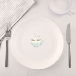 Набор: тарелка + кружка Кролик в чашке - фото 2