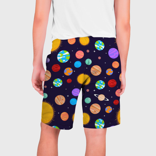Мужские шорты 3D с принтом Солнечная Система Планет, вид сзади #1