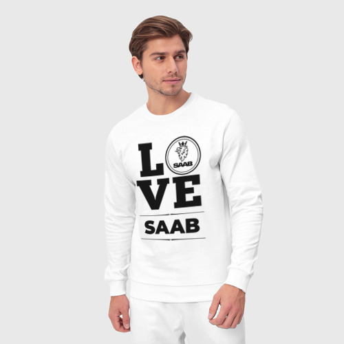 Мужской костюм хлопок Saab Love Classic, цвет белый - фото 5