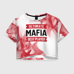 Женская футболка Crop-top 3D Mafia: красные таблички Best Player и Ultimate