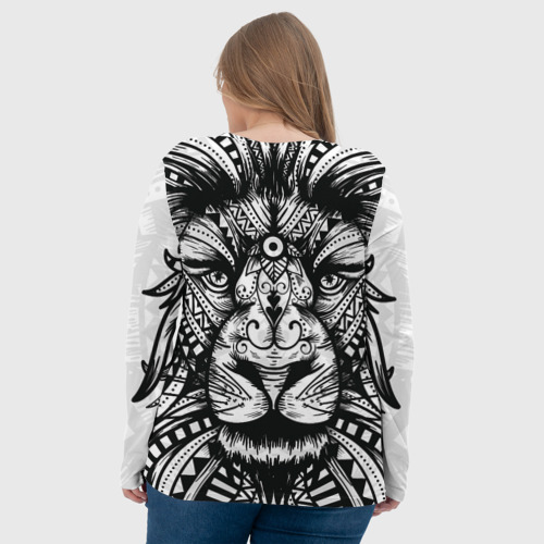 Женский лонгслив 3D Черно белый Африканский Лев Black and White Lion - фото 7