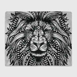 Плед 3D Черно белый Африканский Лев Black and White Lion