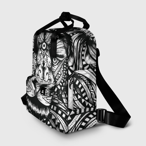 Женский рюкзак 3D Черно белый Африканский Лев Black and White Lion - фото 2