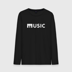 Мужской лонгслив хлопок Music с клавишами фортепиано