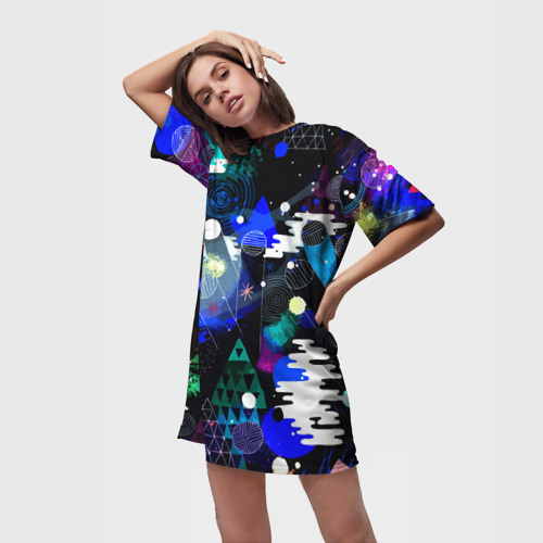 Платье-футболка 3D Avant-garde futuristic composition, цвет 3D печать - фото 3