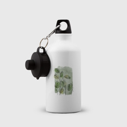 Бутылка спортивная Нежные листья на акварельном фоне - фото 2