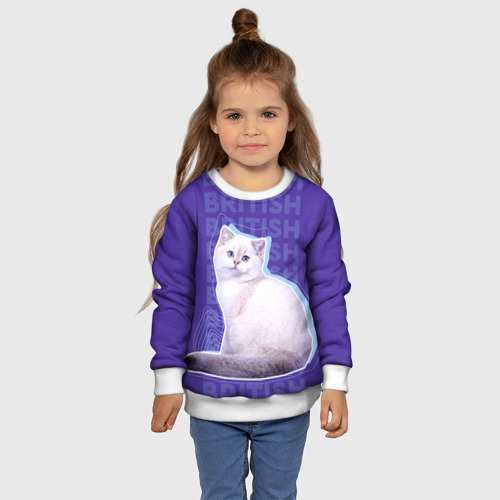 Детский свитшот 3D Котенок британской кошки, цвет 3D печать - фото 7