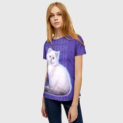 Женская футболка 3D Котенок британской кошки - фото 2