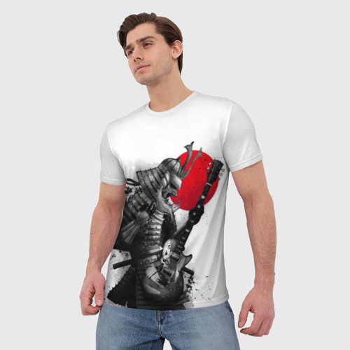 Мужская футболка 3D Самурай гитарист, цвет 3D печать - фото 3