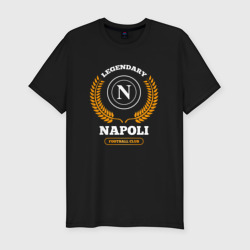 Мужская футболка хлопок Slim Лого Napoli и надпись Legendary Football Club
