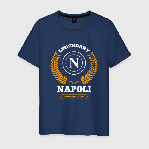 Мужская футболка из хлопка с принтом Лого Napoli и надпись Legendary Football Club, вид спереди №1
